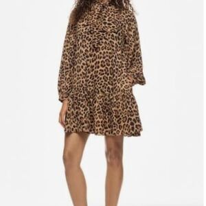 Studio Leopard Print Tiered Mini Dress - Brown & Black